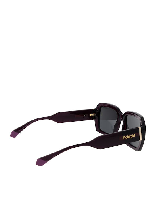 Polaroid Unisex Sonnenbrillen mit Lila Horn umrandetem Rahmen und Lila Gläser PLD6223/S X54/B3