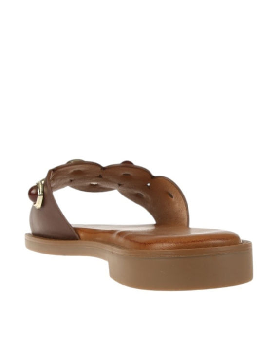 Damen Flache Sandalen Braun