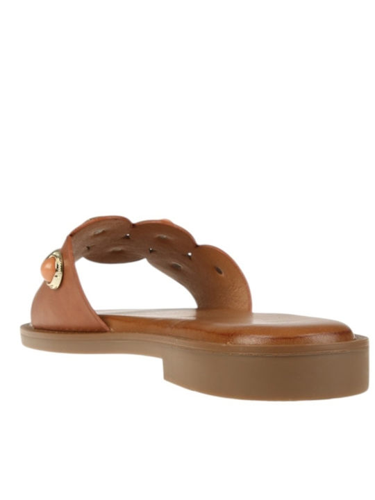 Damen Flache Sandalen Braun