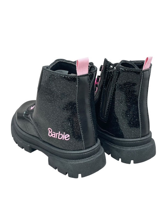 Barbie Παιδικά Μποτάκια από Λουστρίνι Μαύρα