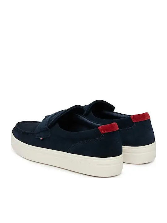 Leather Women's Loafers in Navy Blue Colour