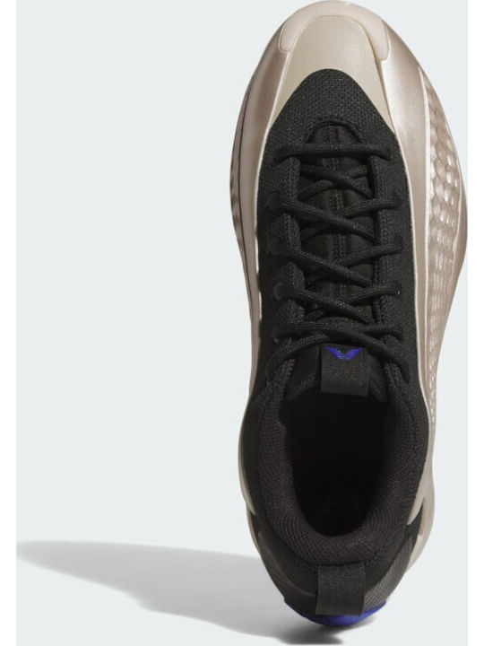 Anthony Edwards 1 Low Basketball Shoes Champagne Metallic Core Black Lucid Blue