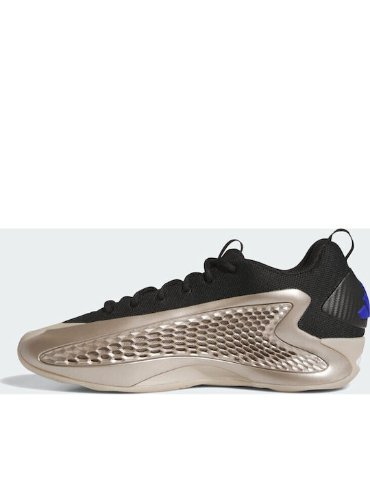 Anthony Edwards 1 Low Basketball Shoes Champagne Metallic Core Black Lucid Blue