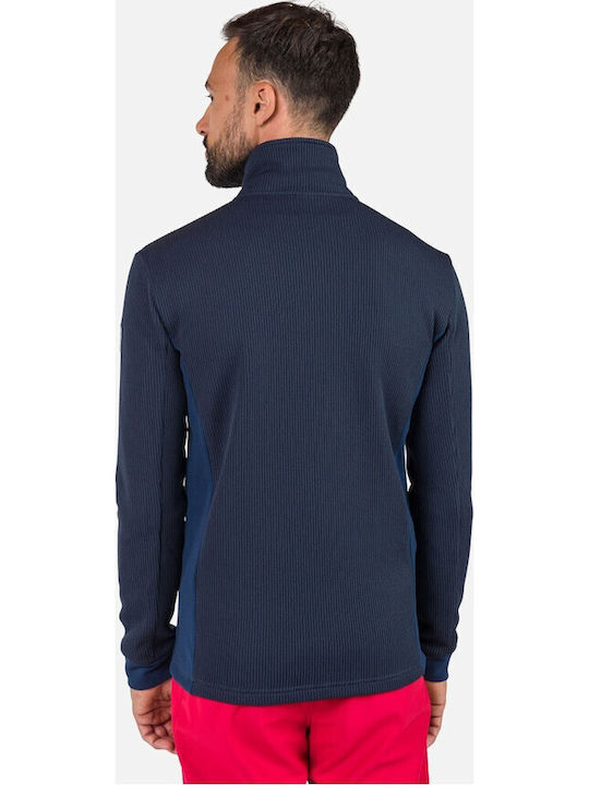 Ανδρική Ζακέτα Fleece με Κουκούλα Navy Μπλε