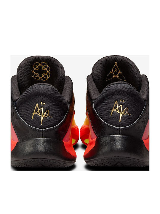 A'ja Wilson A'one Allstar All-Star Low Basketball Shoes Black Metallic Gold Bright Crimson University Gold