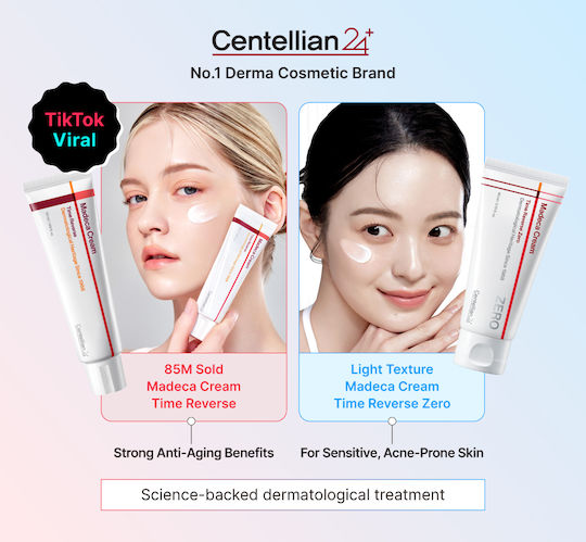 Centellian24 Madeca Time Reverse Zero Feuchtigkeitsspendende & Anti-Aging Gesichtscreme gegen Röte mit Retinol & Hyaluronsäure 15ml
