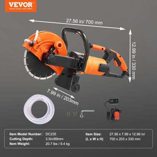 Vevor Electric Cut Off Saw for Building Materials with 5800rpm Speed 1.8kW