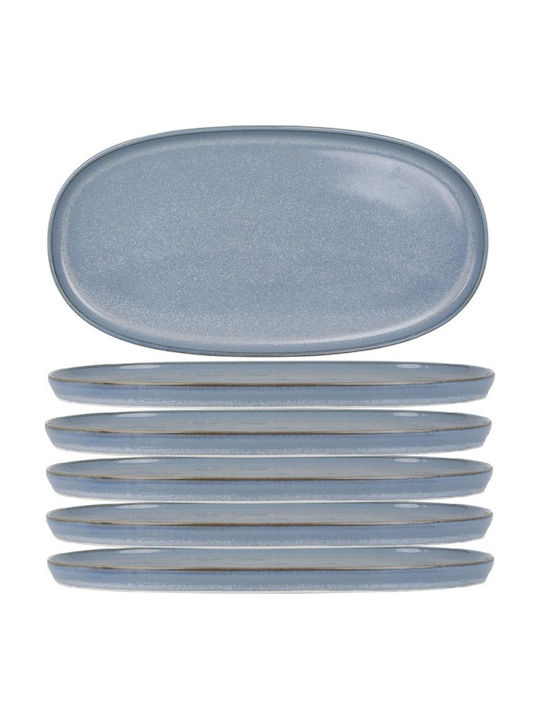 Bonna Servierplatte Oval aus Porzellan Blau 30x16cm