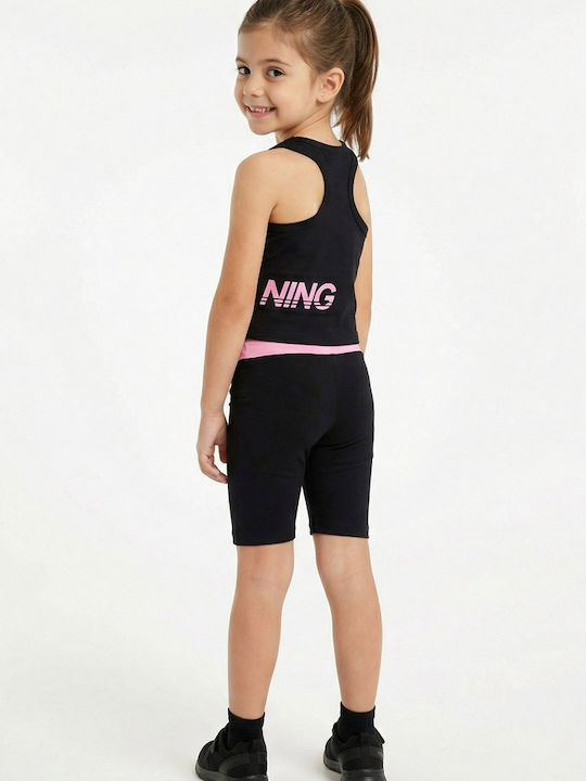 Kids Set with Leggings Summer 2 Pieces Black