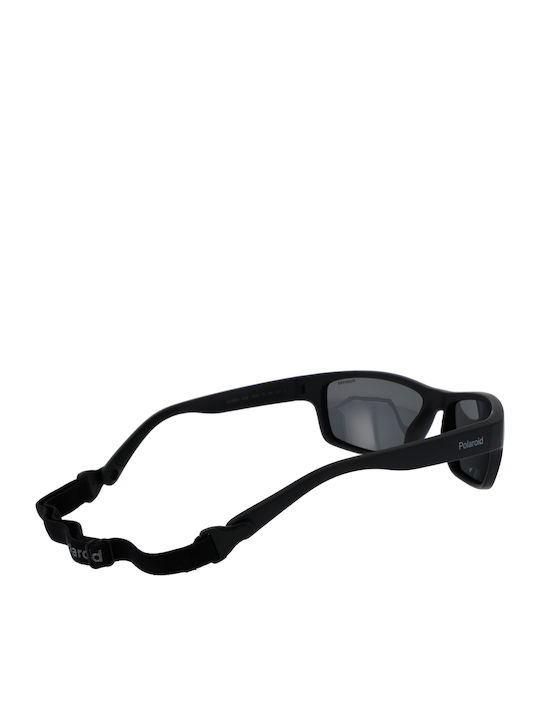 Polaroid Unisex Sunglasses with Black Frame and Black Polarized Lens PLD7037/S 608/07
