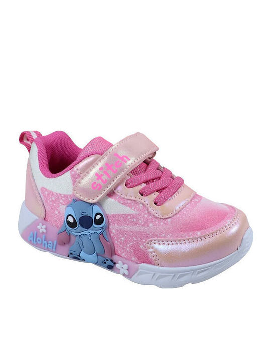 Kinder Sneaker mit Bügel- und Schleifenverschluss und Lichtern Rosa