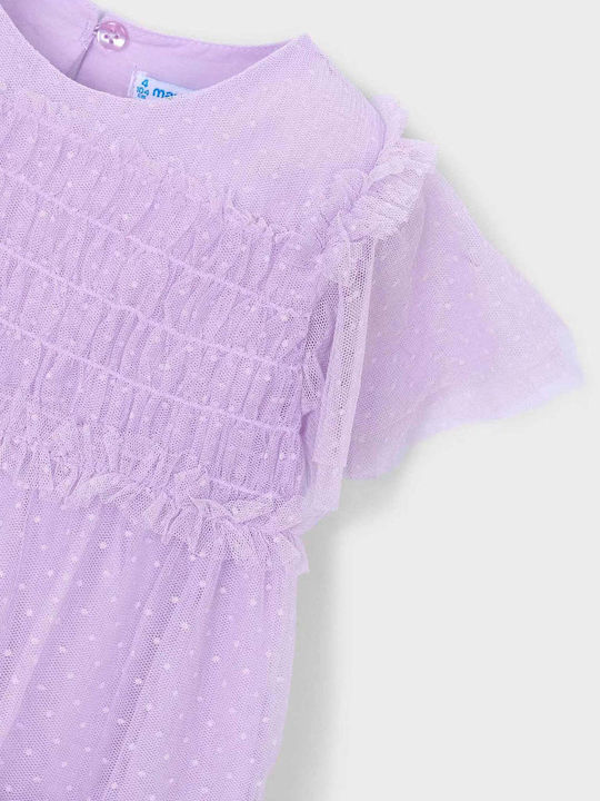 Mädchenkleid Ärmelloses Tüll Flieder