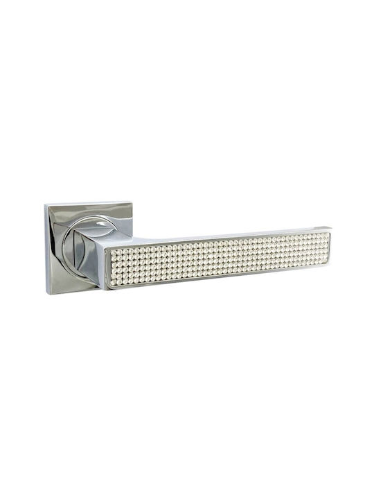 Türgriffe Rosette Linea Cali Zen Chrom Kristall Swarovski Links Sicherheit Zylinderschloss