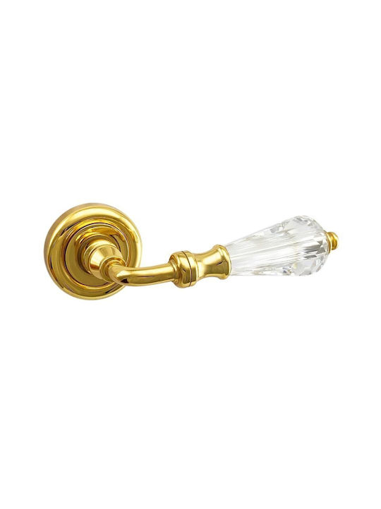 Türgriffe Rosette Linea Cali Veronica Gold Kristall Swarovski Links Sicherheit Zylinderschloss
