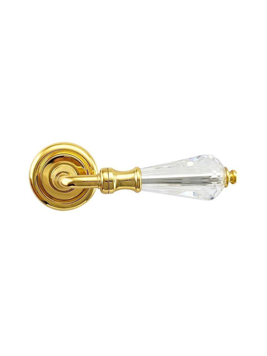 Türgriffe Rosette Linea Cali Veronica Gold Kristall Swarovski Links Sicherheit Zylinderschloss