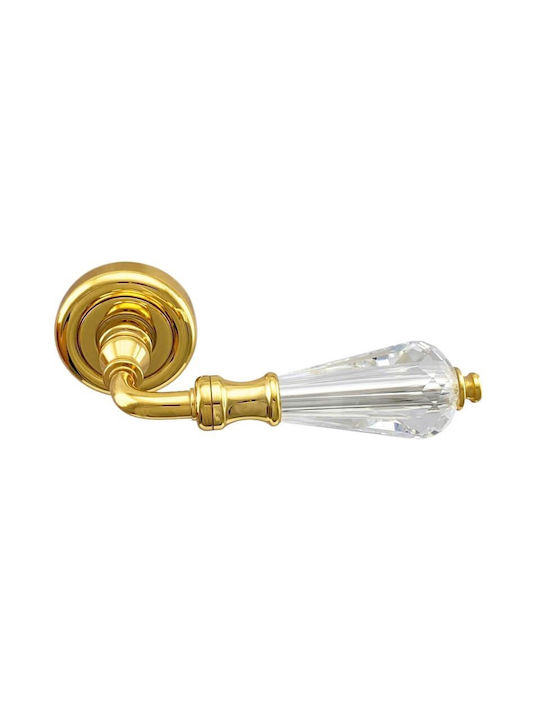 Türgriffe Rosette Linea Cali Veronica Gold Kristall Swarovski Links Sicherheit Zylinderschloss