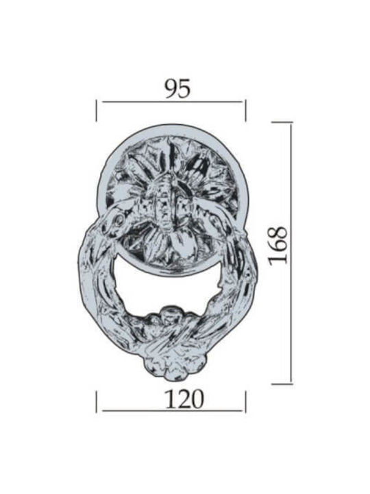 Poggi Mariani 710 B Handgefertigtes Türklopfer Mit Gebürstetem Messing 12x16,8cm