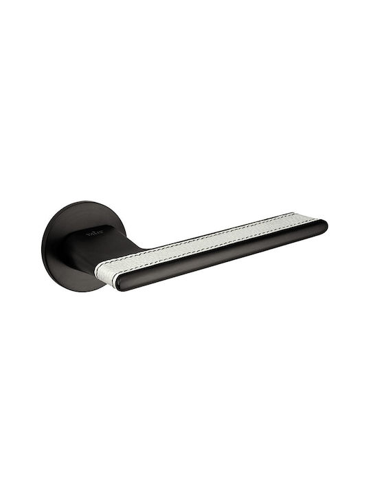 Türgriffe Rosette Zb Yalis 84267 Satinierte Schwarz Nickel Weiß Leder Links Sicherheit Zylinderschloss