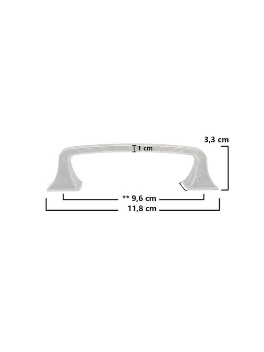Arte 121 Antic Mâner Mobilier din Zamak în Culoare Bronz 118mm (Distanța între Centre 96mm) 1buc