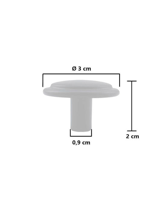 Gamet Knopf Möbelgriff aus Metallisch in Schwarz Farbe Ø30mm 1501-MAT-BLACK 1Stück