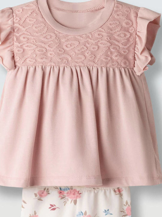 Set pentru copii cu colanți Vară 2buc Pink, White