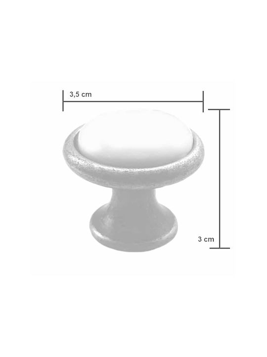 TMC Antik Knopf Möbelgriff aus Porzellan & Zamak Flower Porcelain flower Antique brass Ø35mm 3008-40-134 1Stück