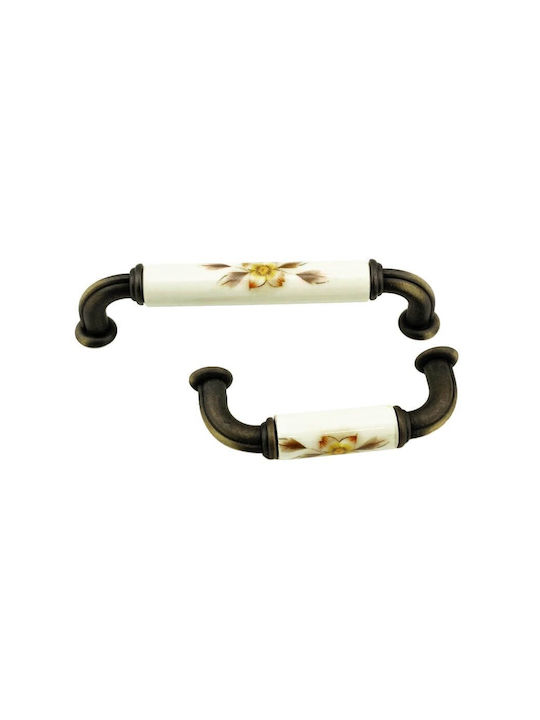 Möbelgriff Gem Mz S756 96mm Bronze Braun Blumen