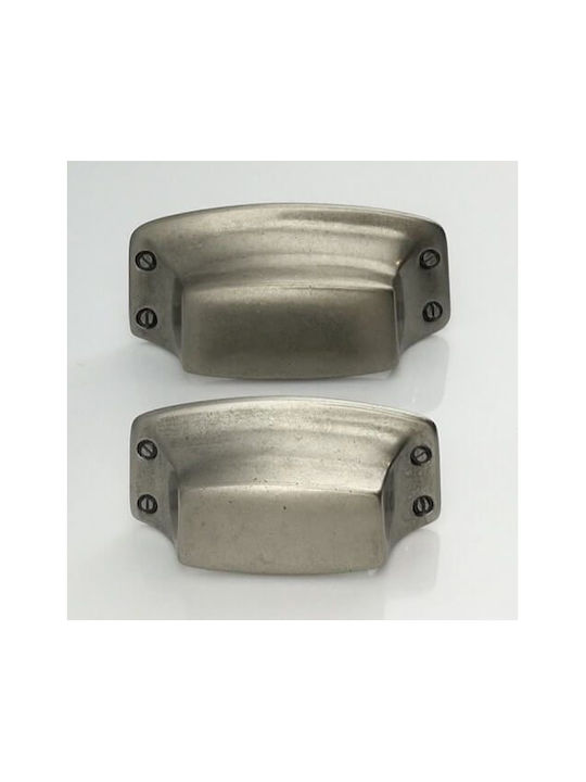 Flush Furniture Handle External Besana 1239 Tin Center 32mm Overall 72mm