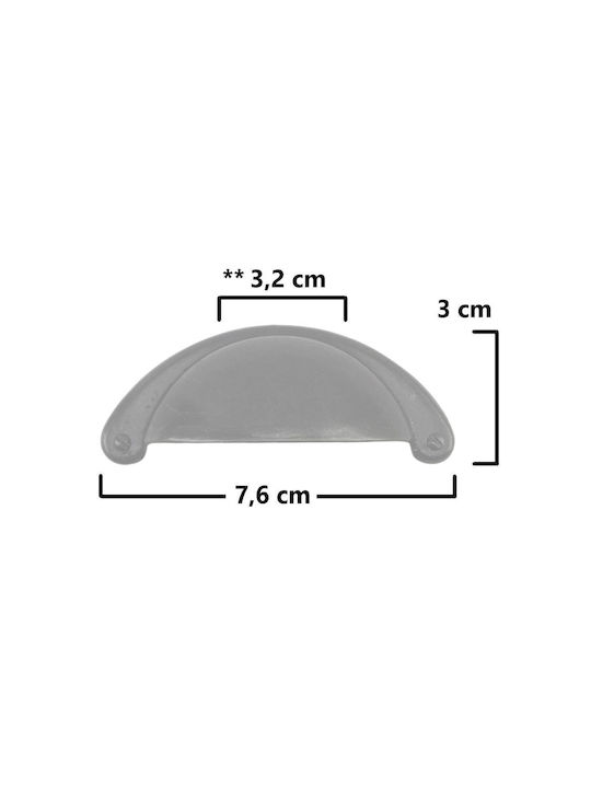 Möbelgriff Außen Herrajes Palencia 48000 32mm Silber