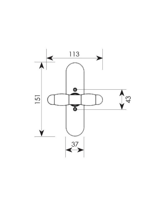 Zogometal Window Latche on Plate 172 Bronze / Oro 113mm (Hole Centers 43mm) 172