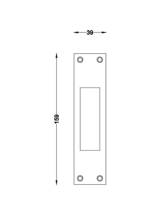 Perfect 232 Χούφτα Πόρτας χωρίς Οπή Μαύρη Ματ 159mm