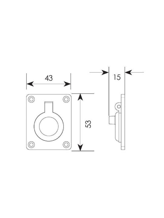 Zogometal 269 Χούφτα Πόρτας Όρο Ματ 53mm