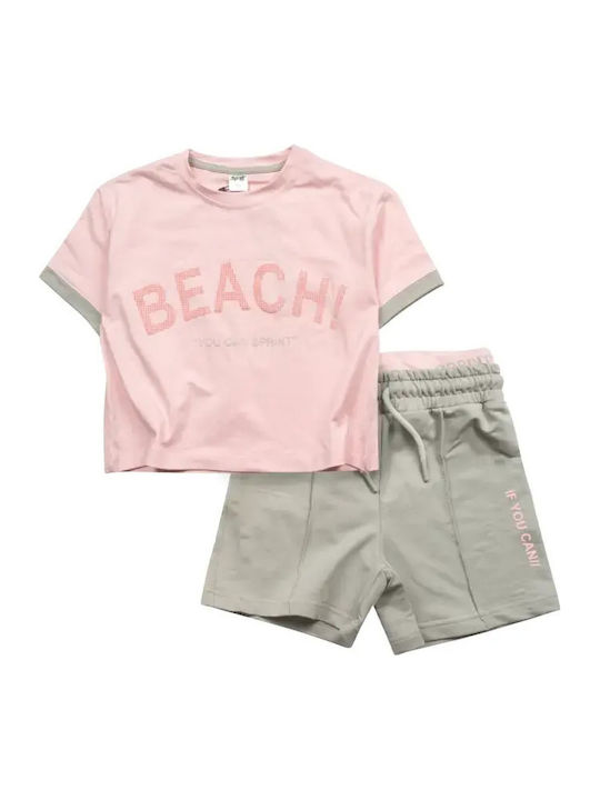 Kids Clothing Set with Shorts Summer 2 Pieces Pink