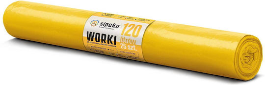 EcoStrong Σακούλες Απορριμάτων Χωρητικότητας 120lt 110x70cm 25τμχ Κίτρινες