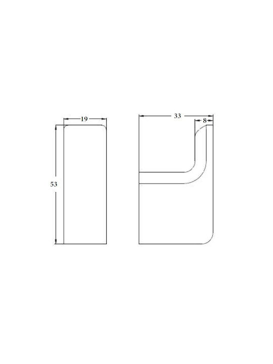 Sparke Palmia 05 Single Wall-Mounted Bathroom Hook ​1.9x5.3cm Silver