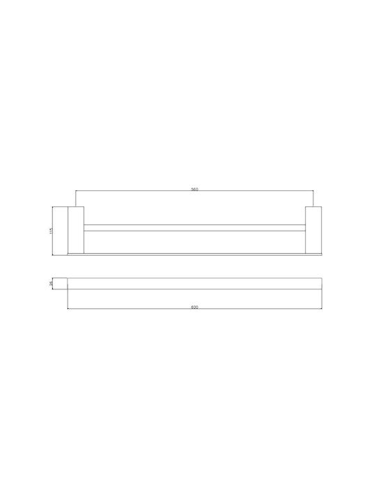 Sparke Mindy 12 Bathroom Rail Double Wall-Mounted with Screws 60x2.6cm Silver
