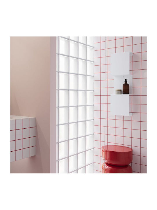 Verdi Wall Mounted Bathroom Shelf Metallic 10.3x10.3x77cm Grey
