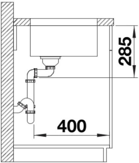 Blanco Solis 400-u Unterbau Küchenspüle Inox M44xB44cm Silber