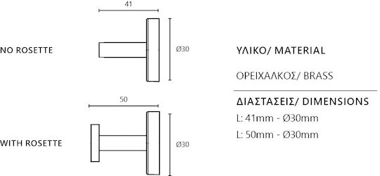 Zogometal 990 Agățător De Perete Din Lemn Mat Negru Simplu 4.1x3cm