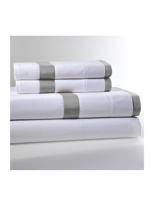 Down Town Home Duvet Cover Cotton Queen 250x260 King Light Grey