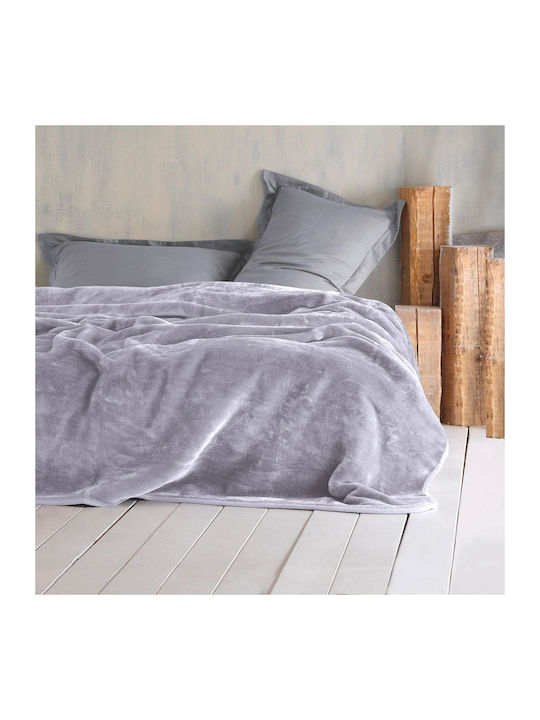 Rythmos Velours Decke Bordeau Moné 160x220cm Silber