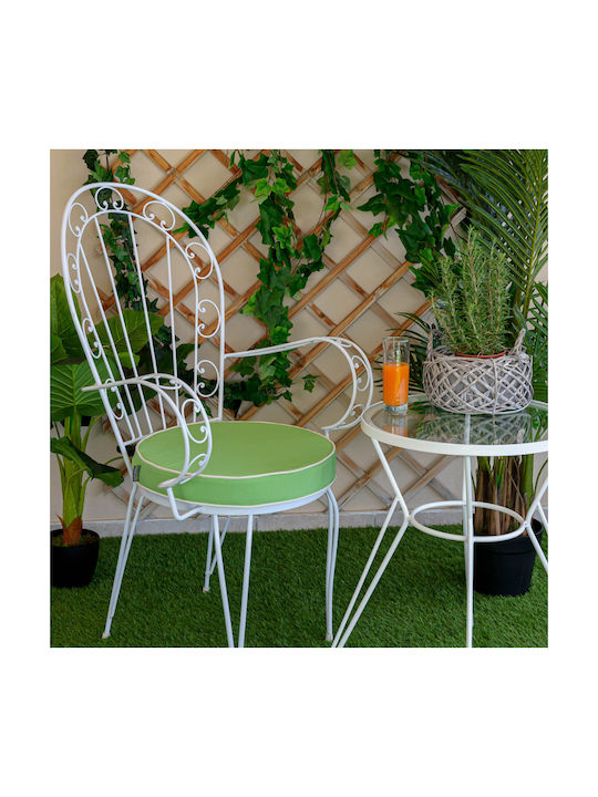Round Seat Cushion Fer-Forge Be Comfy Bice Green 6004 Seat Diameter 43cm