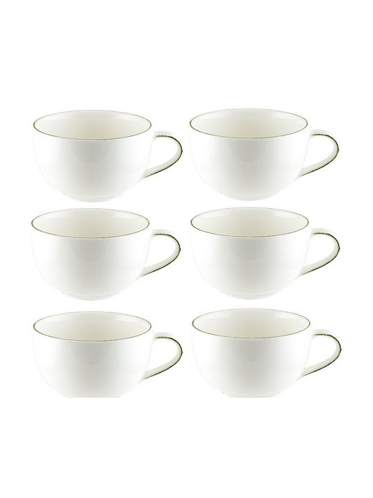 Bonna Rita Set of Cups Tea Porcelain White 350ml 6pcs
