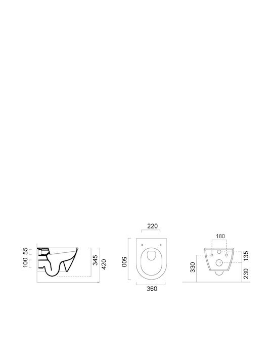 GSI Swirl Λεκάνη Κρεμαστή Rimless με Slim Κάλυμμα Soft Close Λευκή