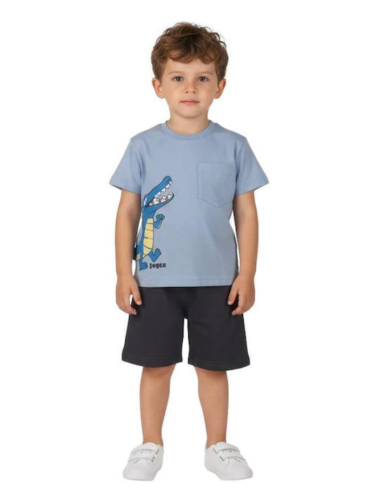 Kinderbekleidungssets mit Shorts Sommer 2Stücke Ciel/d. Grau