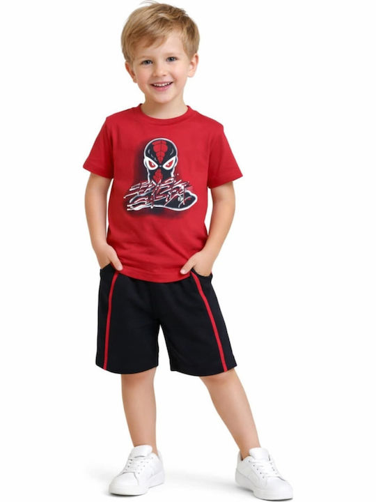 Kids Set with Shorts Summer 2 Pieces Red Black