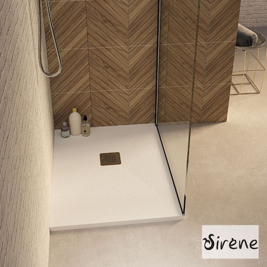 Sirene Γρανίτης Ντουζιέρα 100x80cm Λευκή