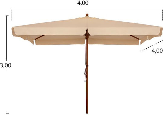 HomeMarkt Replacement Umbrella Fabric Beige 4x4m