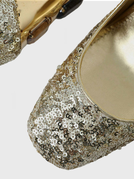 Dolce & Gabbana Дамски Обувки На Ток Кожени Златисти
