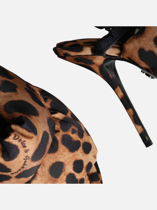 Dolce & Gabbana Δερμάτινα Πέδιλα Καφέ